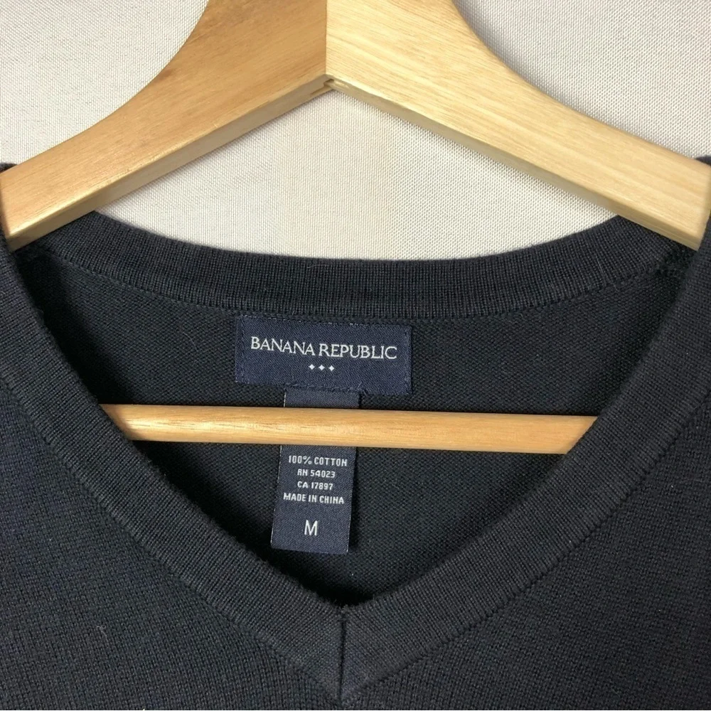 Banana Republic‎ Navy Blue Cotton V-Neck Sweater M